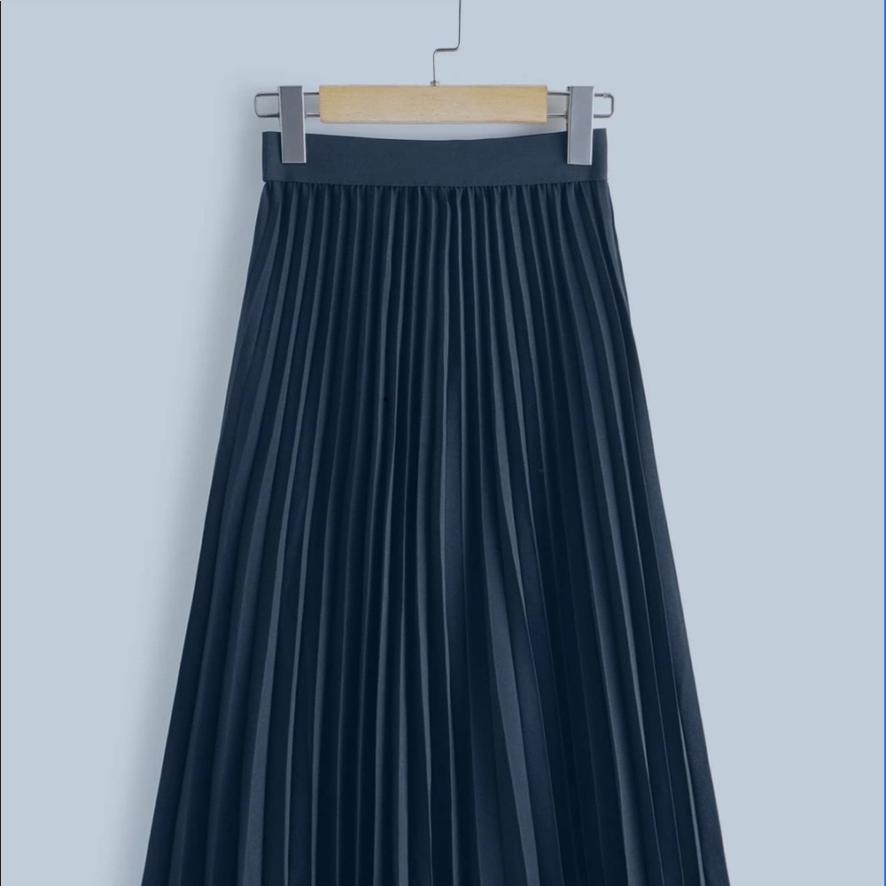 Black Pleated maxi skirt